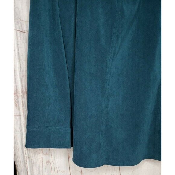 White Stag Women's 22W/24W Blue Soft Button Down Shirt – Poly/Spandex Blend - Picture 4 of 11